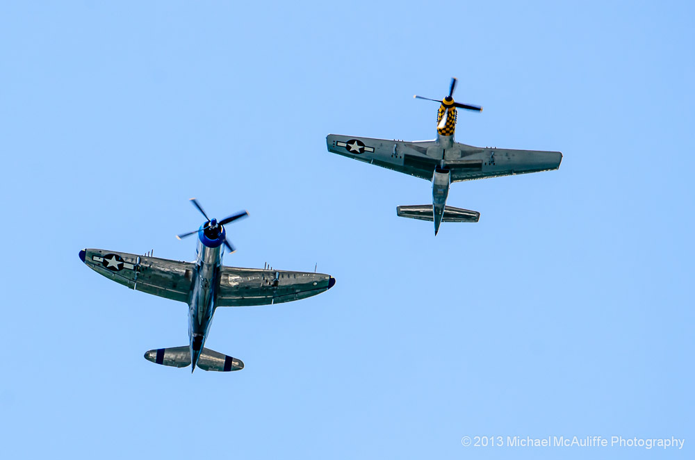 P-47D Thunderbolt and P-51D Mustang Overhead!