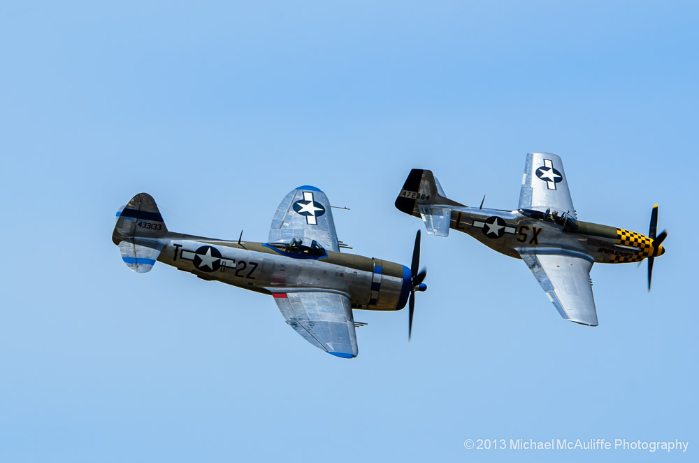 P-47D Thunderbolt and P-51D Mustang
