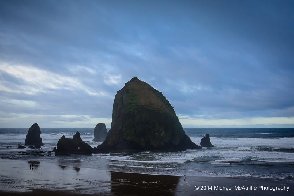 Haystack Rock in the early morning light