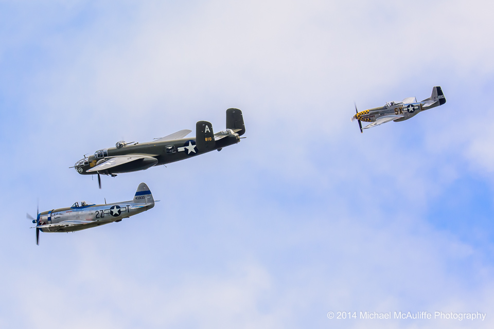 Flying Heritage Collection P-47 Thunderbolt, P-51 Mustang and B-25 Mitchell
