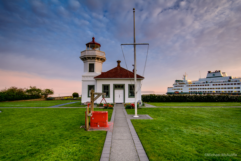 Lighthouse on Puget Sound at Mukilteo, Washington.
