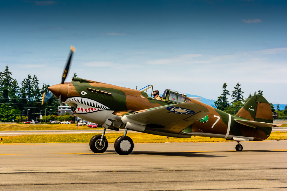 The Flying Heritage Collection's Curtiss P-40 Warhawk.