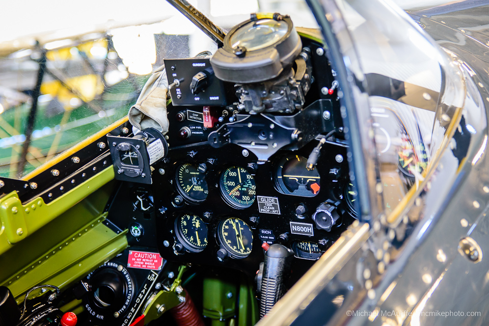 The cockpit of the Historic Flight Foundation's Grumman F8F Bearcat.