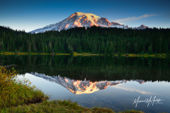 Mount Rainier Reflection Lake At Sunrise
