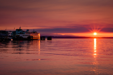 Edmonds Waterfront at Sunset