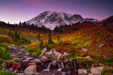 Mount Rainier Sunset and Edith Creek