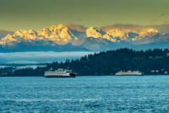 Edmonds Waterfront and Olympic Mountains