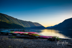 Lake Crescent Colorful Canoes