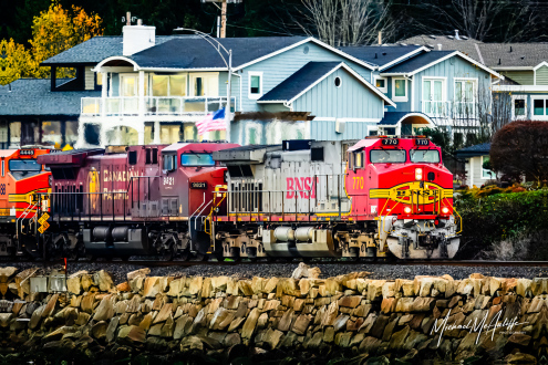 BNSF Train on Edmonds Waterfront