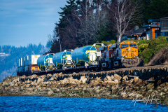 Burlington Northern Santa Fe Train With Boeing Jet Fuselages