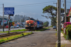 Oregon Coast Scenic Railroad EMD F7A Enters Rockaway Beach, OR